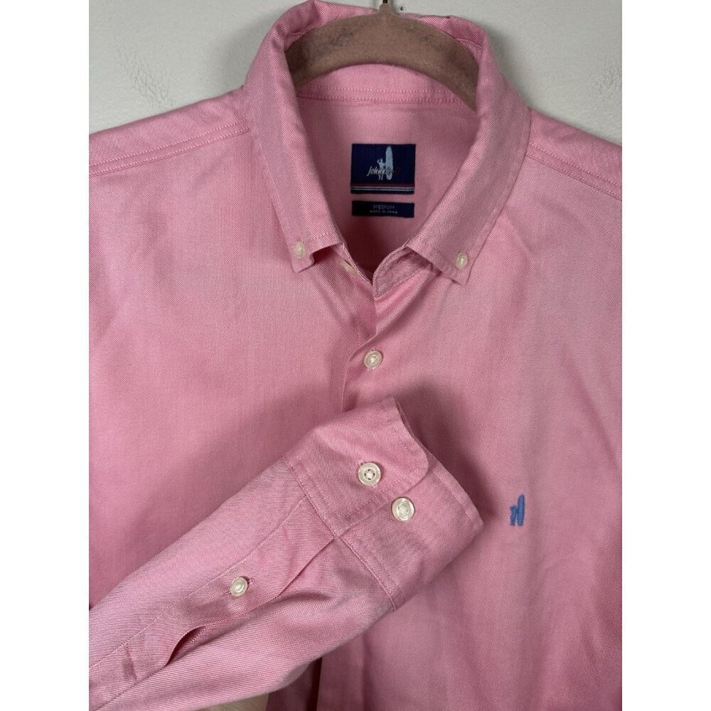 Johnnie O Everyday Performance Button Down Shirt Size Medium Pink Coral Reef